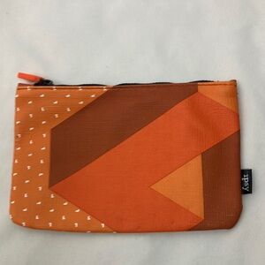 Ipsy Geometric Orange and Brown Small Pouch